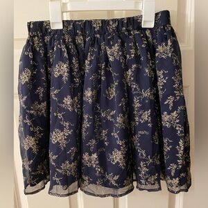 Janie and Jack Midnight Blue Floral Skater Skirt